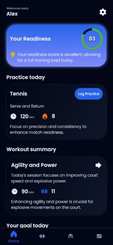 App Home with readiness card
